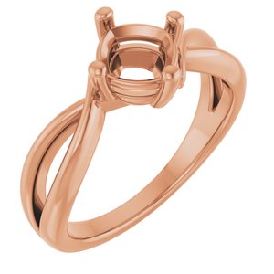 14K Rose Gold 6x6 mm Cushion Ring Mounting – image 2