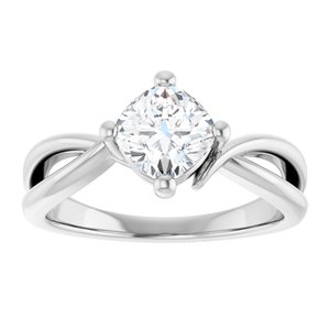 14K X1 White Gold 6x6 mm Cushion Ring Mounting – image 5