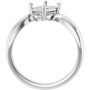 14K X1 White Gold 8x6 mm Oval Ring Mounting – image 4