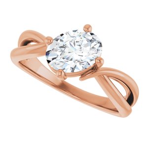 10K Rose Gold 8x6 mm Oval Ring Mounting – image 8