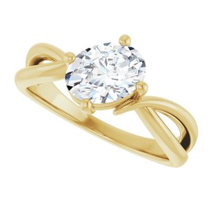 10K Yellow Gold 8x6 mm Oval Ring Mounting – image 8