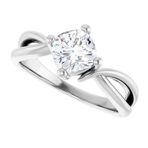 18K White Gold 6x6 mm Cushion Ring Mounting – image 8
