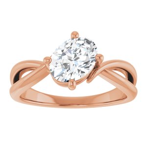 10K Rose Gold 8x6 mm Oval Ring Mounting – image 5