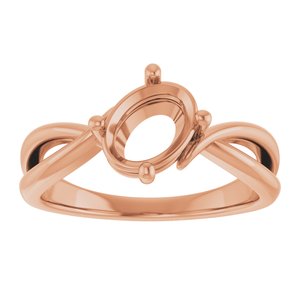 10K Rose Gold 8x6 mm Oval Ring Mounting – image 6