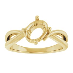 10K Yellow Gold 8x6 mm Oval Ring Mounting – image 6