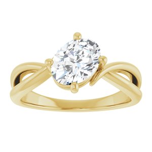14K Yellow Gold 8x6 mm Oval Ring Mounting – image 5