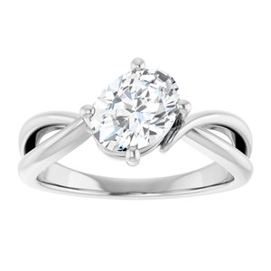 14K X1 White Gold 8x6 mm Oval Ring Mounting – image 5