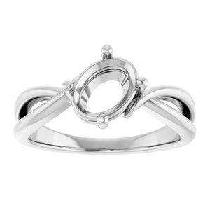 14K White Gold 8x6 mm Oval Ring Mounting – image 6