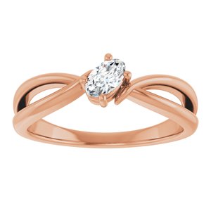 14K Rose Gold 5x3 mm Oval Ring Mounting – image 5