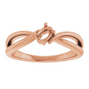 18K Rose Gold 5x3 mm Oval Ring Mounting – image 6