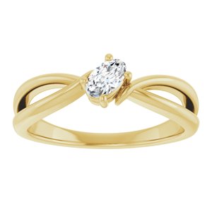 18K Yellow Gold 5x3 mm Oval Ring Mounting – image 5