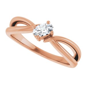 14K Rose Gold 5x3 mm Oval Ring Mounting – image 8