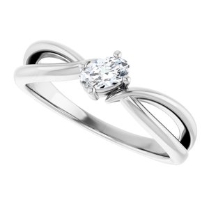 14K White Gold 5x3 mm Oval Ring Mounting – image 8