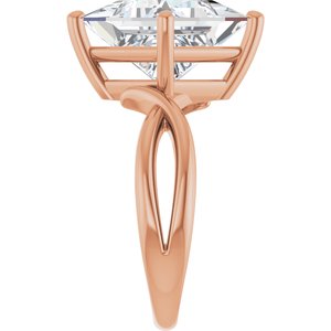 10K Rose Gold 10x10 mm Square Ring Mounting – image 7