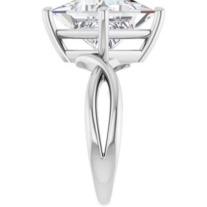 14K White Gold 10x10 mm Square Ring Mounting – image 7