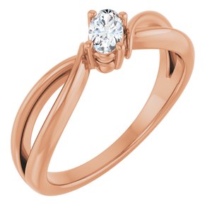 10K Rose Gold 5x3 mm Oval Ring Mounting