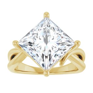 14K Yellow Gold 10x10 mm Square Ring Mounting – image 5