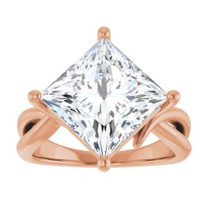 10K Rose Gold 10x10 mm Square Ring Mounting – image 5