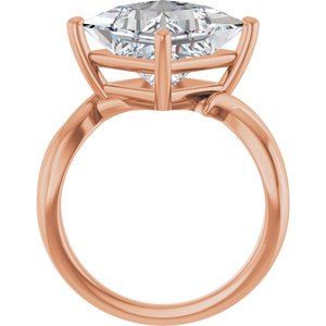 10K Rose Gold 10x10 mm Square Ring Mounting – image 3
