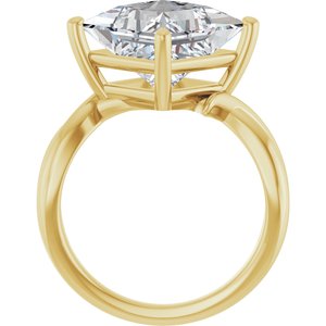 14K Yellow Gold 10x10 mm Square Ring Mounting – image 3