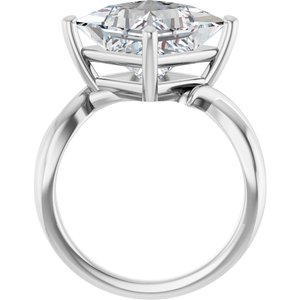 14K X1 White Gold 10x10 mm Square Ring Mounting – image 3