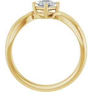 18K Yellow Gold 4x4 mm Square Ring Mounting – image 3