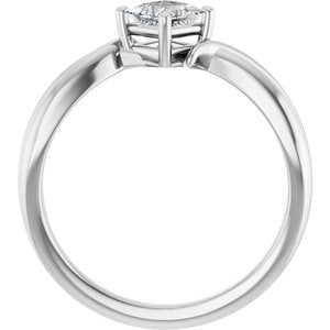 10K White Gold 4x4 mm Square Ring Mounting – image 3