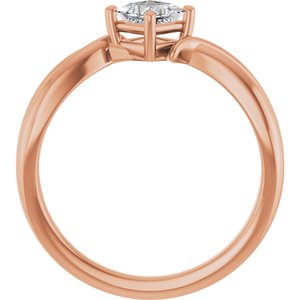 18K Rose Gold 4x4 mm Square Ring Mounting – image 3
