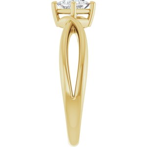 18K Yellow Gold 4x4 mm Square Ring Mounting – image 7