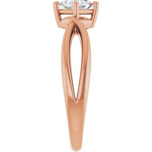18K Rose Gold 4x4 mm Square Ring Mounting – image 7
