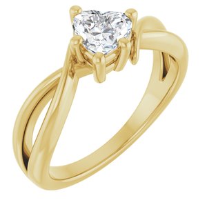 10K Yellow Gold 5.5x5.5 mm Heart Ring Mounting