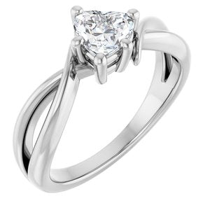 Continuum Sterling Silver 5.5x5.5 mm Heart Ring Mounting