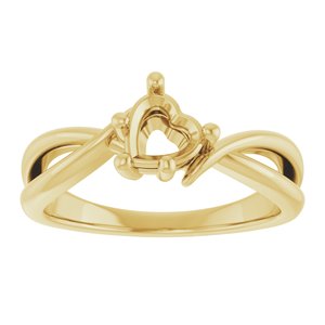 10K Yellow Gold 5.5x5.5 mm Heart Ring Mounting – image 6