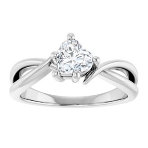 Platinum 5.5x5.5 mm Heart Ring Mounting – image 5