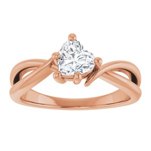 18K Rose Gold 5.5x5.5 mm Heart Ring Mounting – image 5