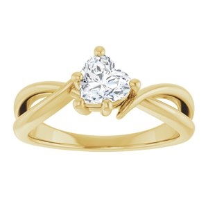 10K Yellow Gold 5.5x5.5 mm Heart Ring Mounting – image 5