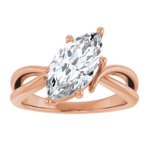 14K Rose Gold 13x6.5 mm Marquise Ring Mounting – image 5