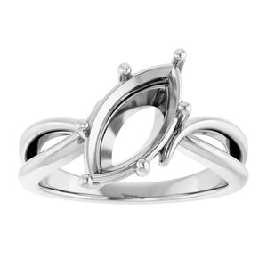 Platinum 13x6.5 mm Marquise Ring Mounting – image 6