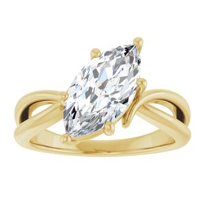 10K Yellow Gold 13x6.5 mm Marquise Ring Mounting – image 5