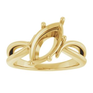 14K Yellow Gold 13x6.5 mm Marquise Ring Mounting – image 6