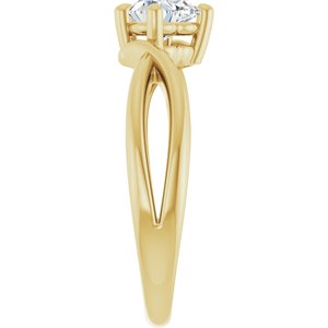 10K Yellow Gold 5.5x5.5 mm Heart Ring Mounting – image 7