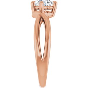 14K Rose Gold 5.5x5.5 mm Heart Ring Mounting – image 7