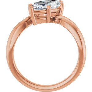 14K Rose Gold 13x6.5 mm Marquise Ring Mounting – image 3
