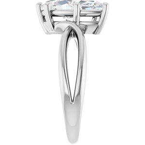 18K White Gold 13x6.5 mm Marquise Ring Mounting – image 7