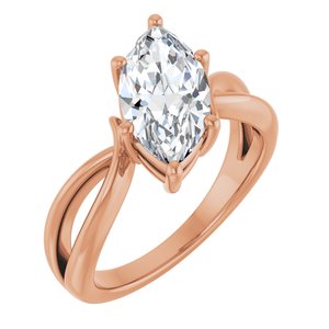 14K Rose Gold 13x6.5 mm Marquise Ring Mounting