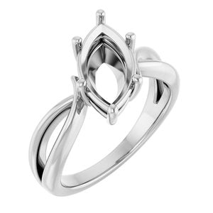 Platinum 13x6.5 mm Marquise Ring Mounting – image 2