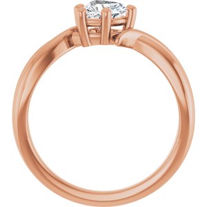10K Rose Gold 5.5x5.5 mm Heart Ring Mounting – image 3