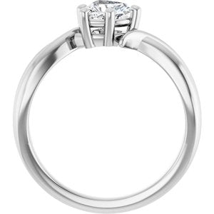 14K X1 White Gold 5.5x5.5 mm Heart Ring Mounting – image 3