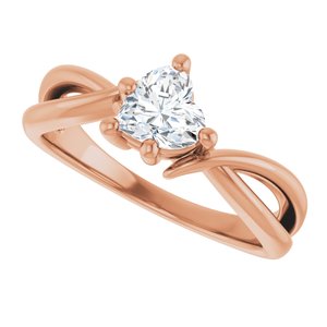 10K Rose Gold 5.5x5.5 mm Heart Ring Mounting – image 8