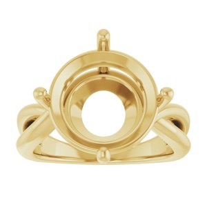10K Yellow Gold 13 mm Round Ring Mounting – image 6